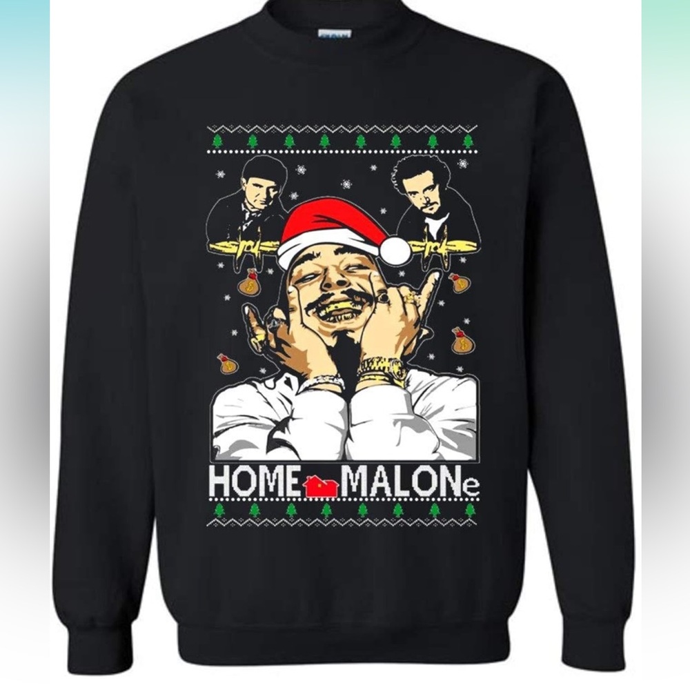 Post‎ Malone Home Alone Holiday Sweatshirt - Black